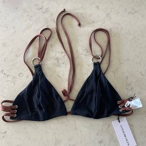 Weworewhat Strappy O-Ring Triangle Top